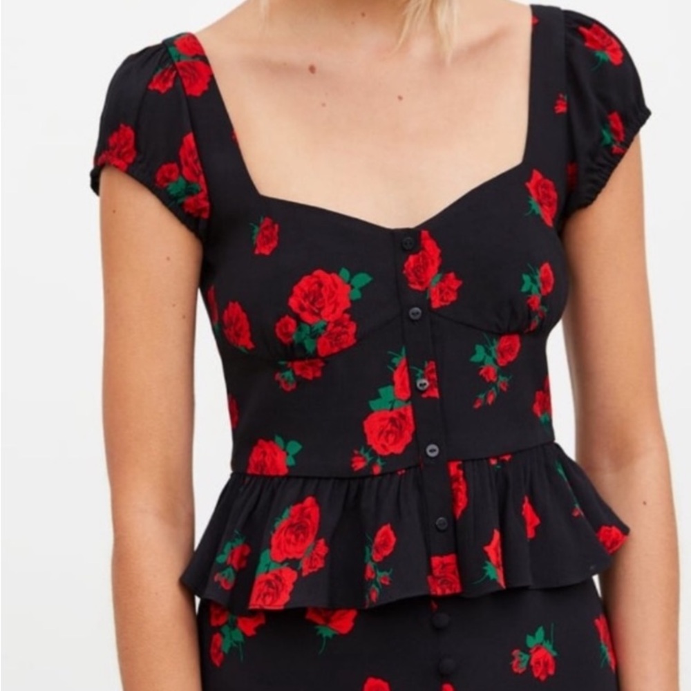 Zara Rose Print Top